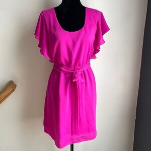 Banana Republic Pink Flutter Sleeve Dress